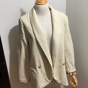 Free People Off-White Textured Blazer